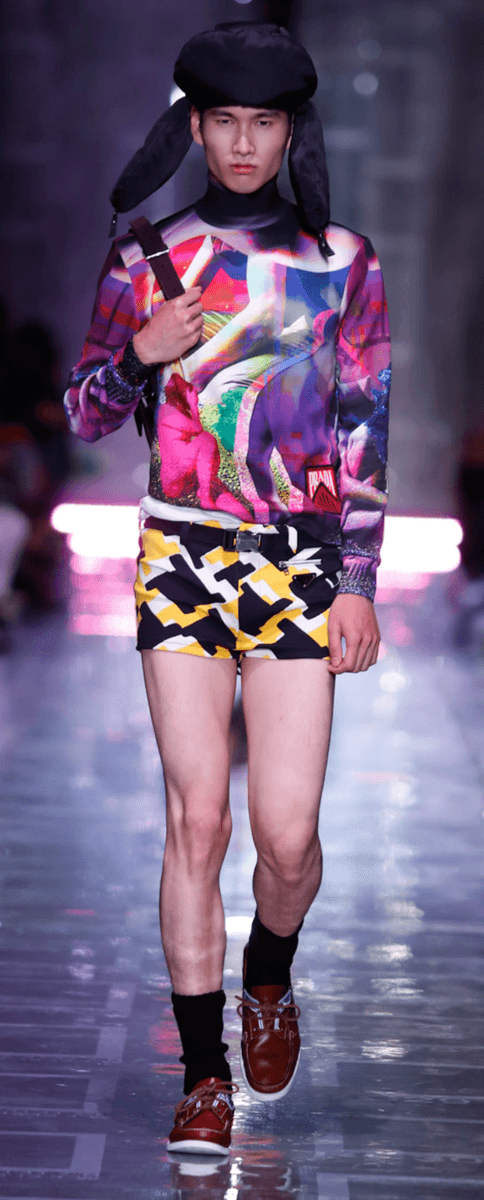 SS2019 Prada Psychedelic Amethyst Silk Bowling Shirt PMcsNui 11