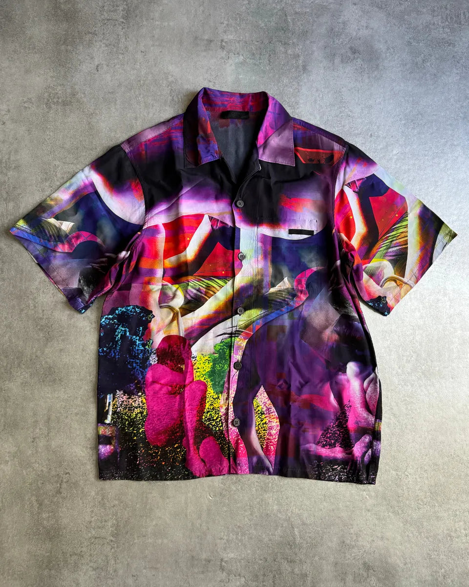 SS2019 Prada Psychedelic Amethyst Silk Bowling Shirt PMcsNui 4