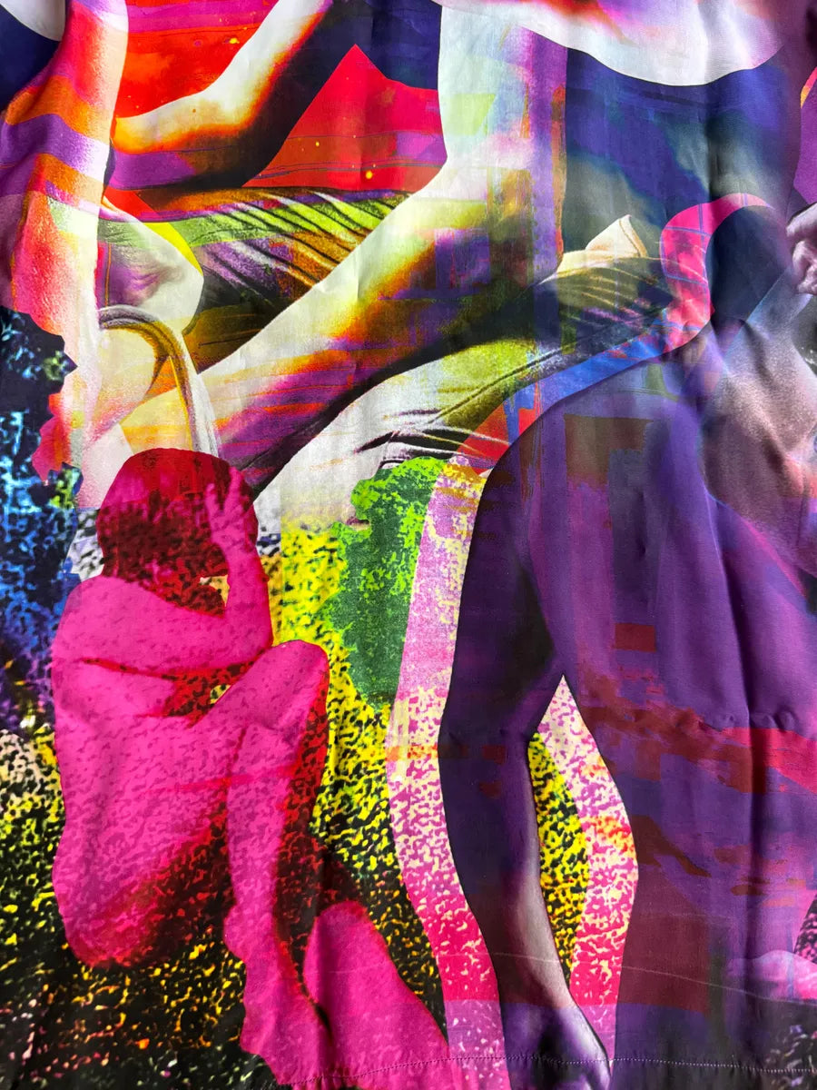 SS2019 Prada Psychedelic Amethyst Silk Bowling Shirt PMcsNui 5