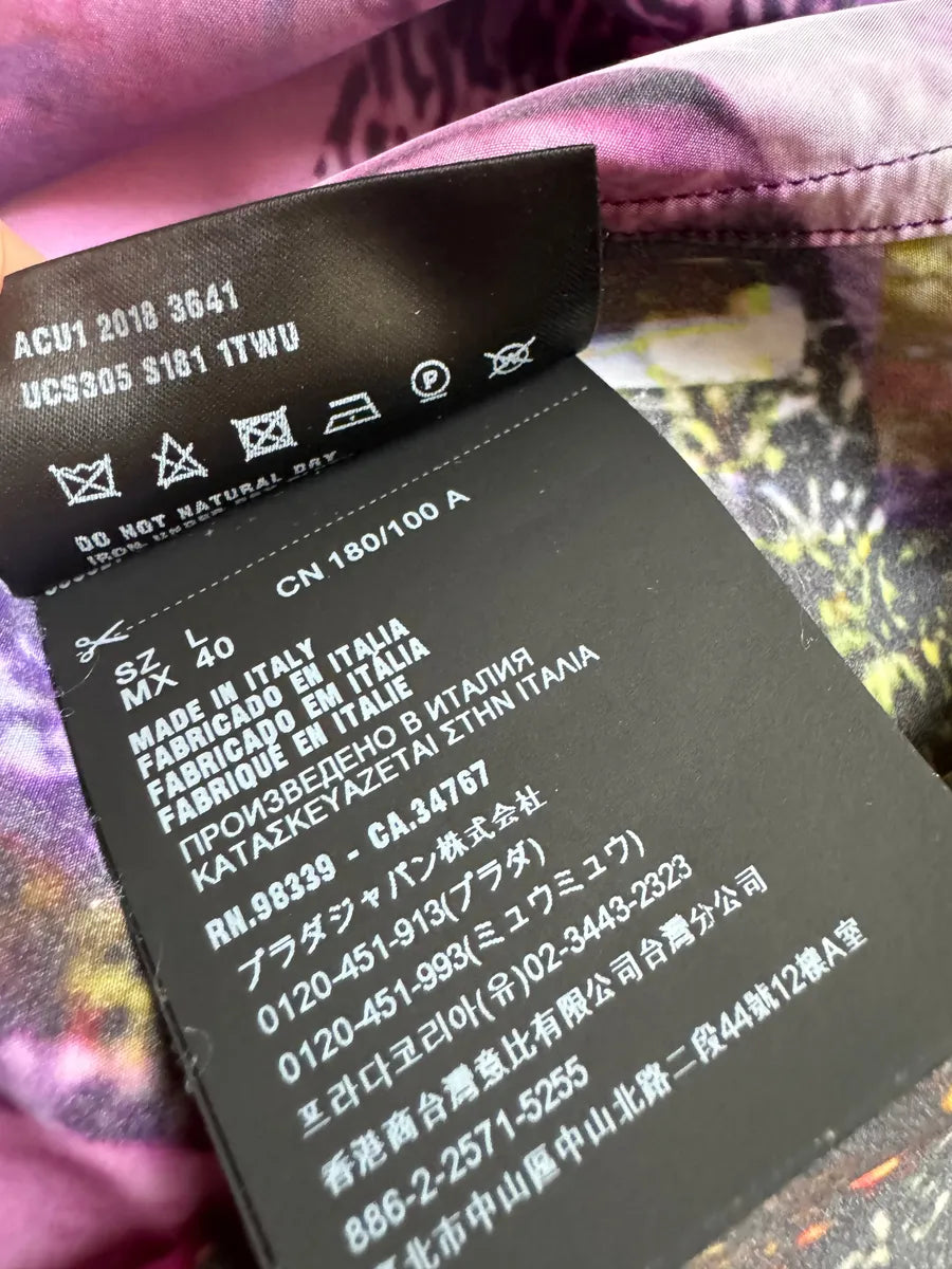 SS2019 Prada Psychedelic Amethyst Silk Bowling Shirt PMcsNui 6