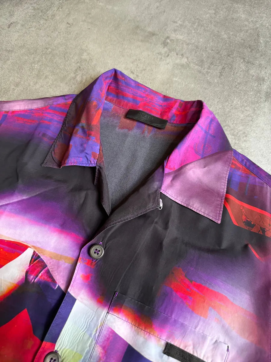 SS2019 Prada Psychedelic Amethyst Silk Bowling Shirt PMcsNui 8