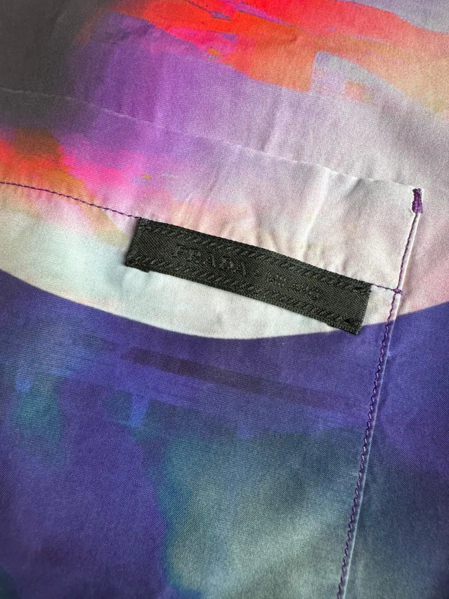 SS2019 Prada Psychedelic Amethyst Silk Bowling Shirt PMcsNui 9