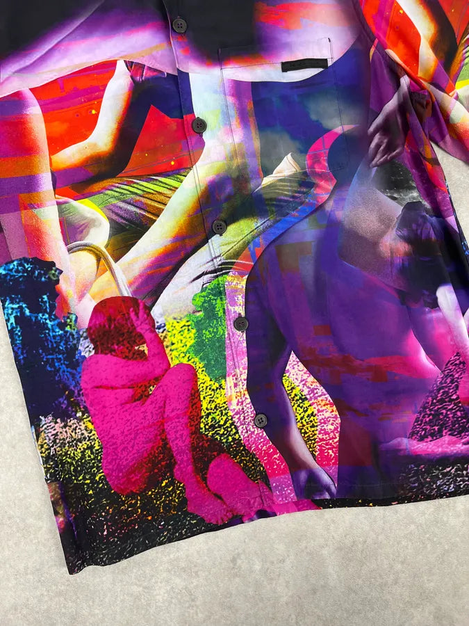 SS2019 Prada Psychedelic Amethyst Silk Bowling Shirt PMcsNui 10