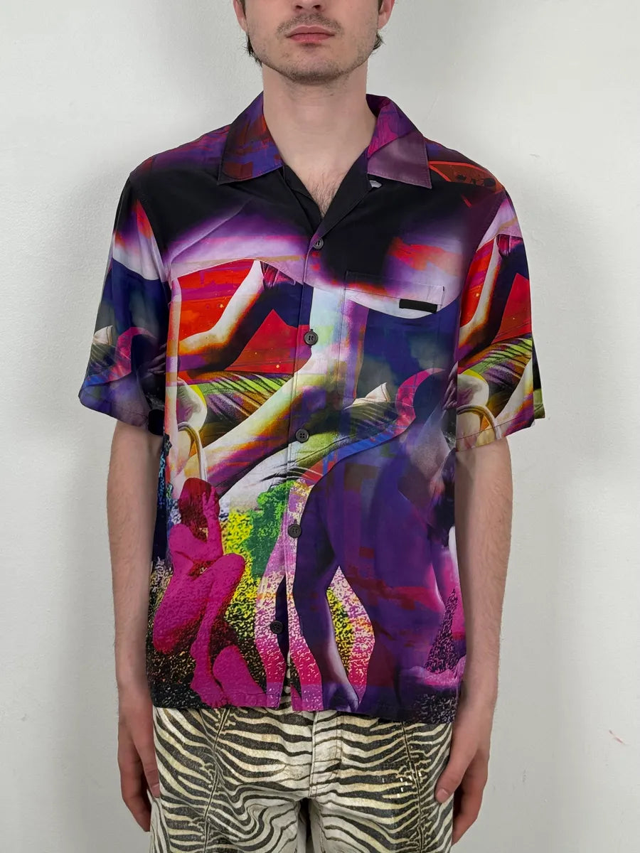 SS2019 Prada Psychedelic Amethyst Silk Bowling Shirt PMcsNui 1