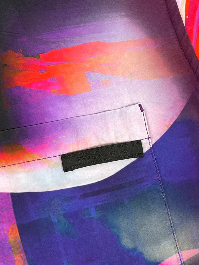 SS2019 Prada Psychedelic Amethyst Silk Bowling Shirt PMcsNui 9