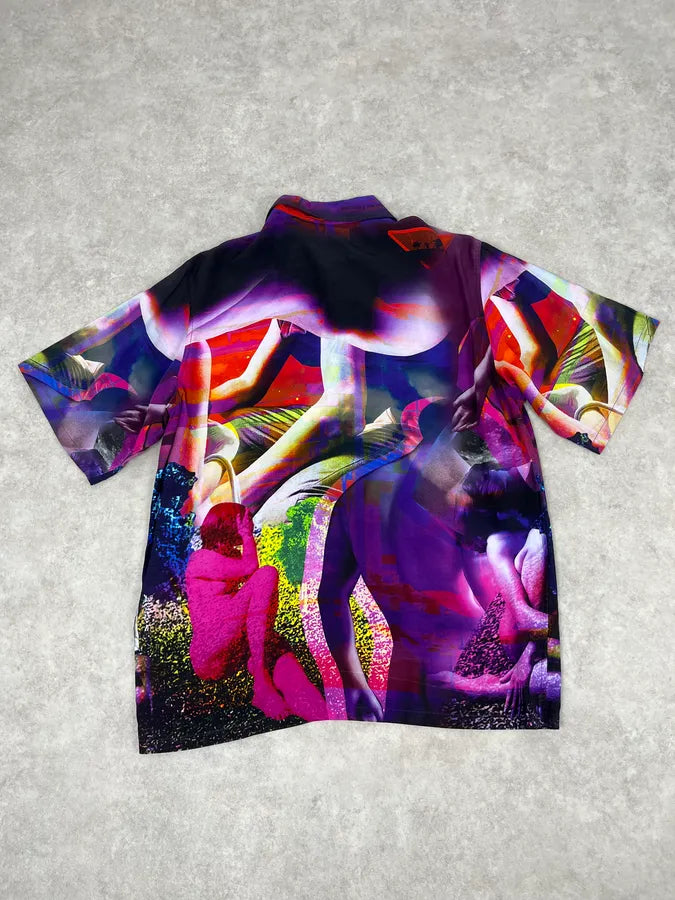 SS2019 Prada Psychedelic Amethyst Silk Bowling Shirt PMcsNui 4