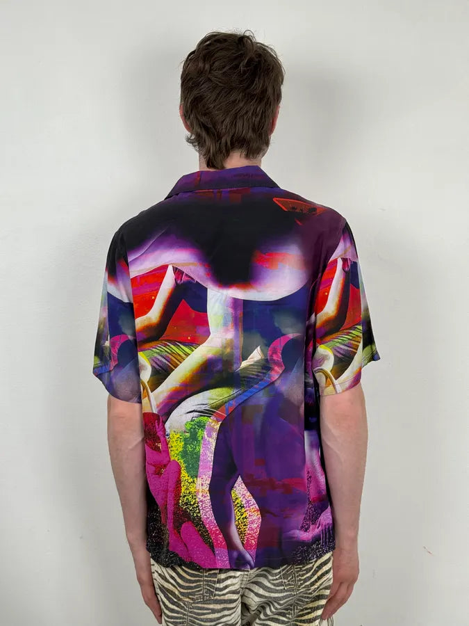 SS2019 Prada Psychedelic Amethyst Silk Bowling Shirt PMcsNui 2