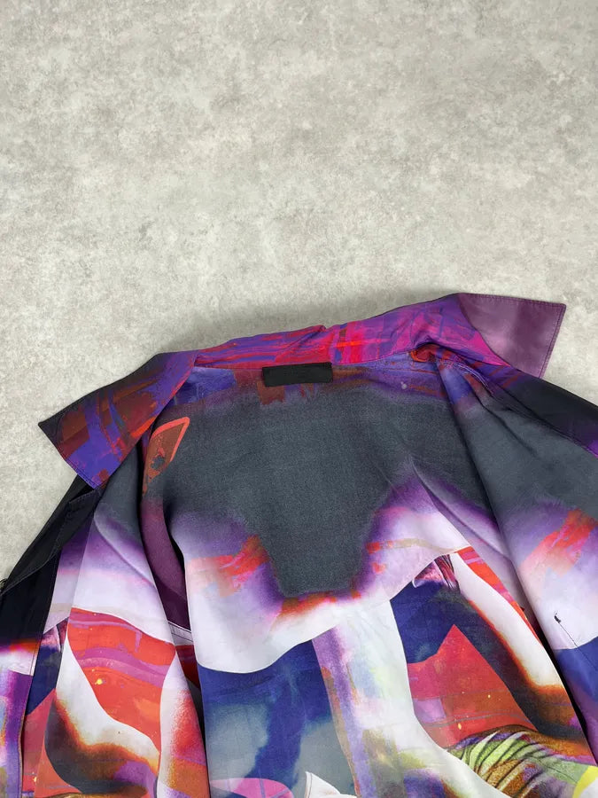 SS2019 Prada Psychedelic Amethyst Silk Bowling Shirt PMcsNui 6