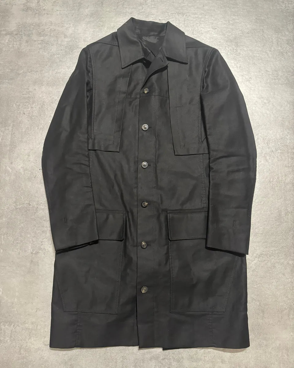 SS2019 Rick Owens Babel Architectural Black Modern Trench Jacket QqWXafk 0