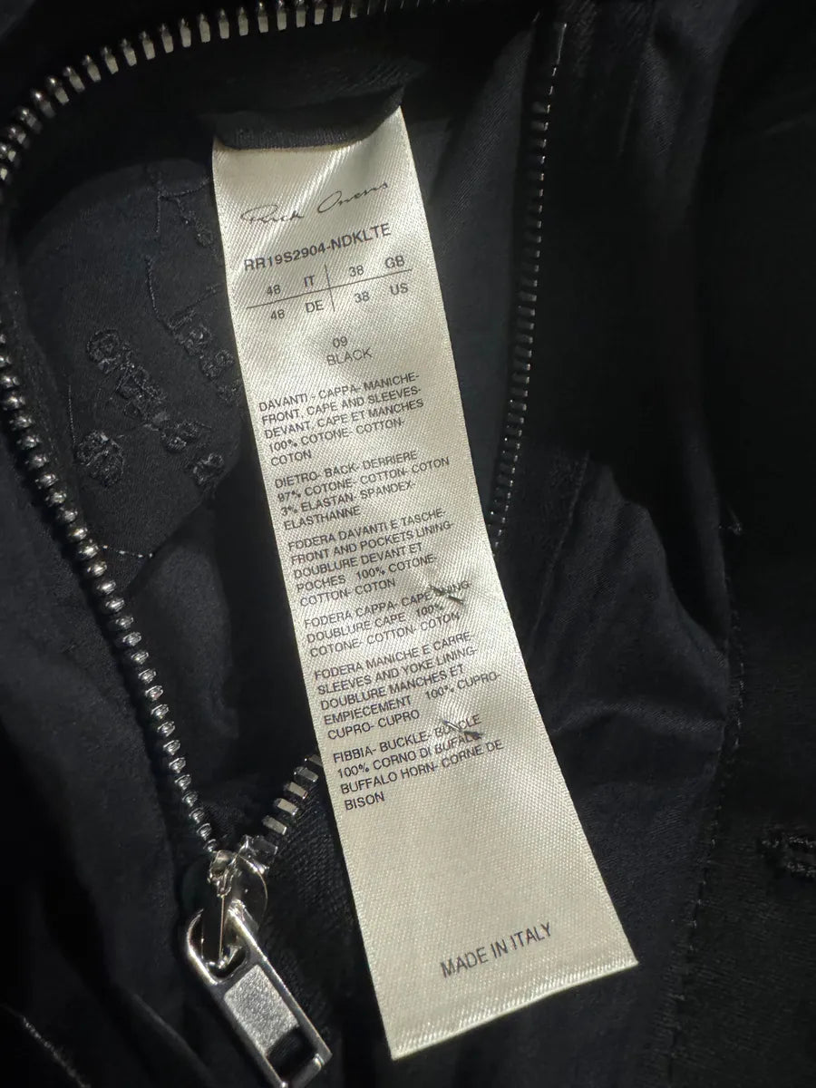 SS2019 Rick Owens Babel Architectural Black Modern Trench Jacket QqWXafk 5