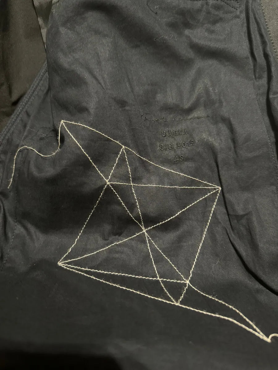 SS2019 Rick Owens Babel Architectural Black Modern Trench Jacket QqWXafk 6