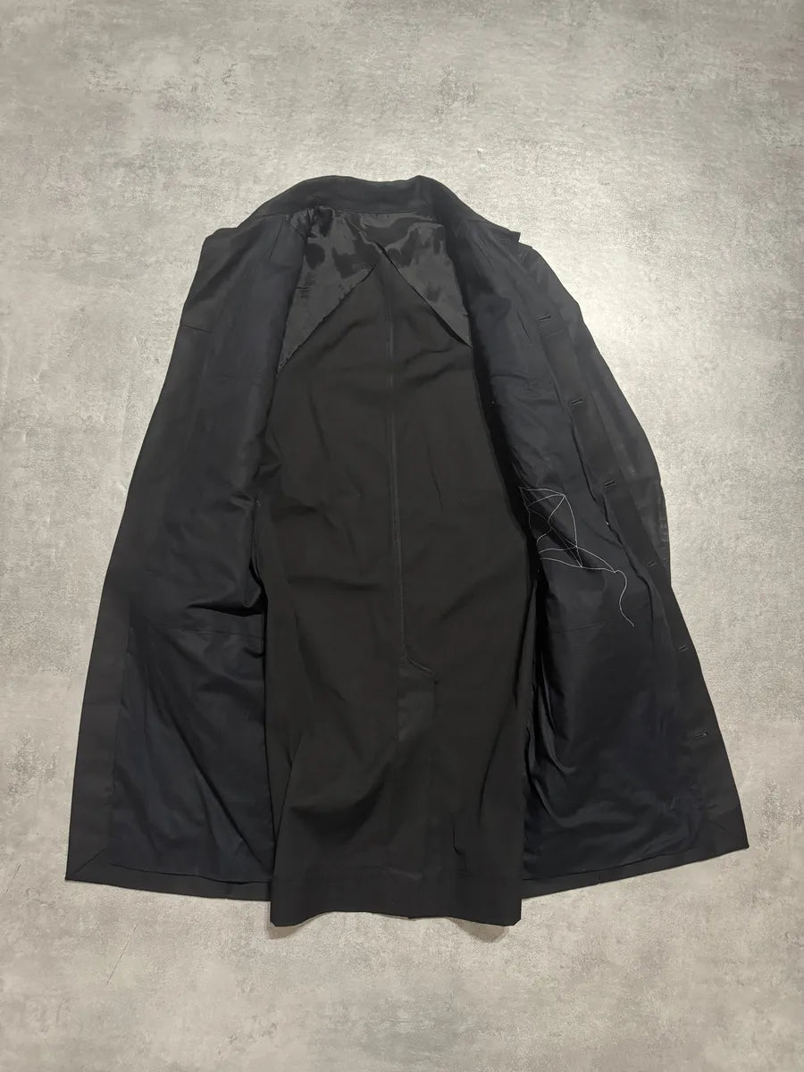 SS2019 Rick Owens Babel Architectural Black Modern Trench Jacket QqWXafk 7