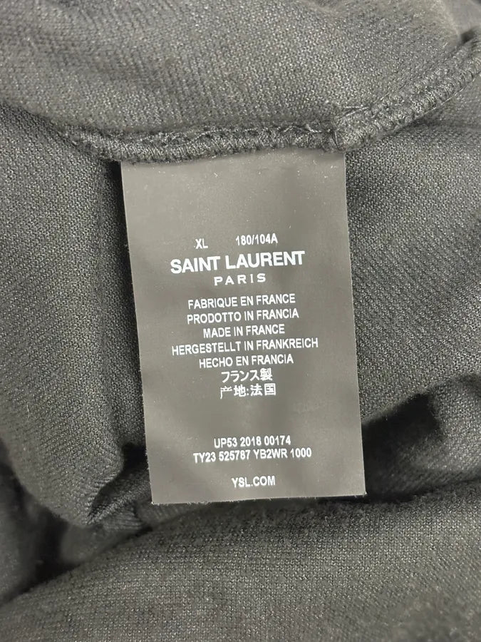 SS2019 Saint Laurent Black Irregular Velvet Hoodie amLVIdd 10