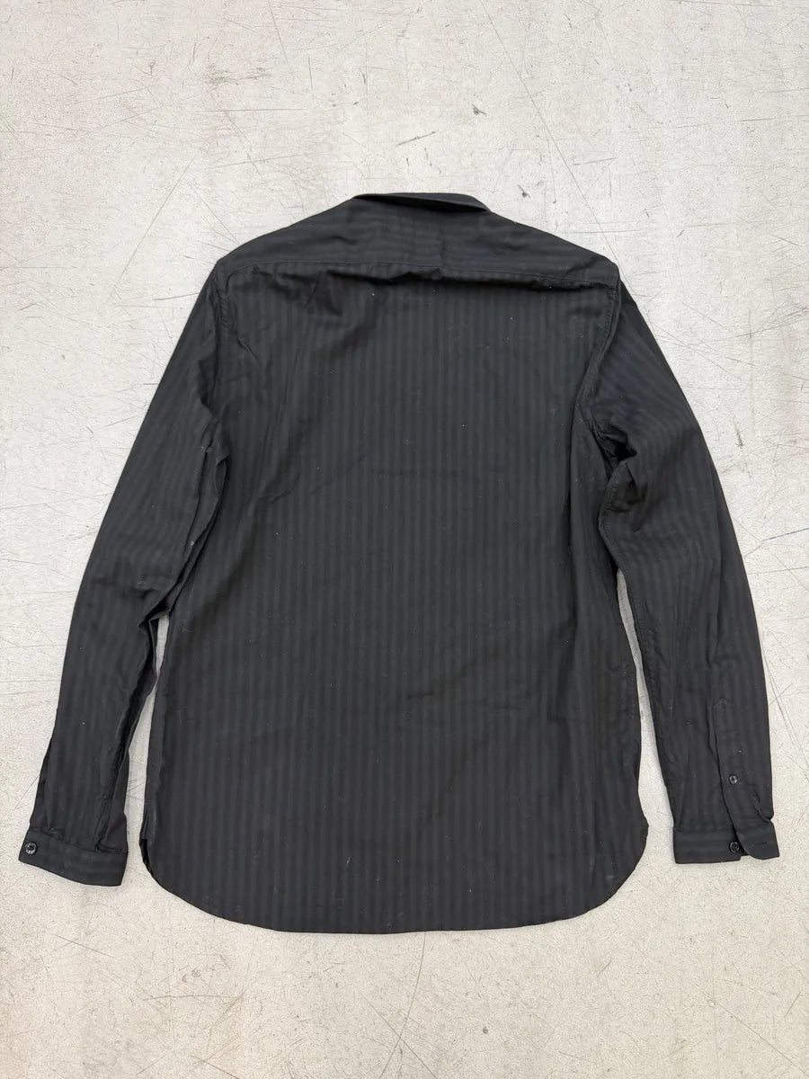 SS2019 Saint Laurent Black Officer Embroidered Shirt sZFoFzK 4