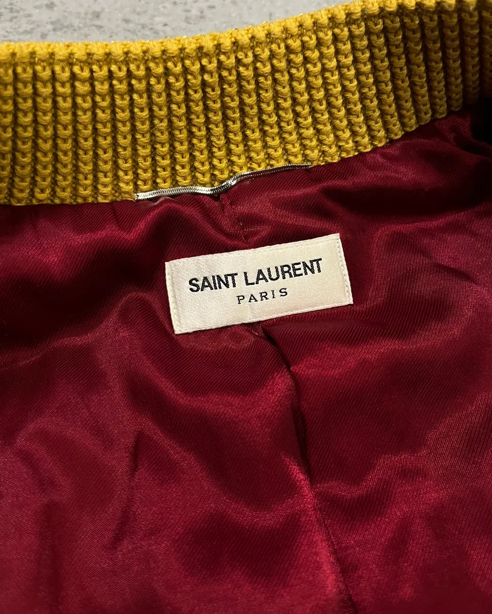 SS2019 Saint Laurent Bordeaux Velvet Gold Napoleon Officer Jacket AckMlgT 10