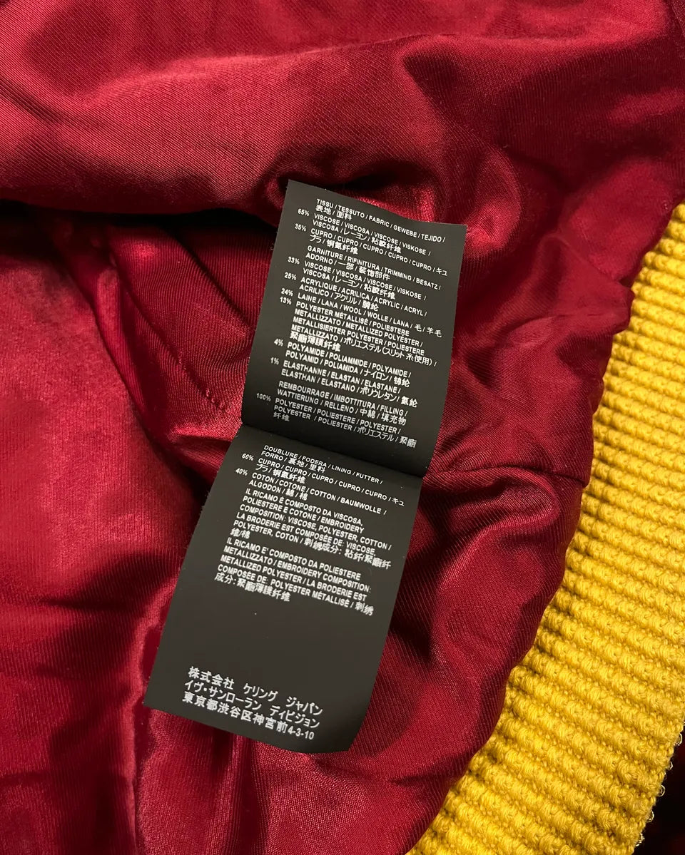 SS2019 Saint Laurent Bordeaux Velvet Gold Napoleon Officer Jacket AckMlgT 12