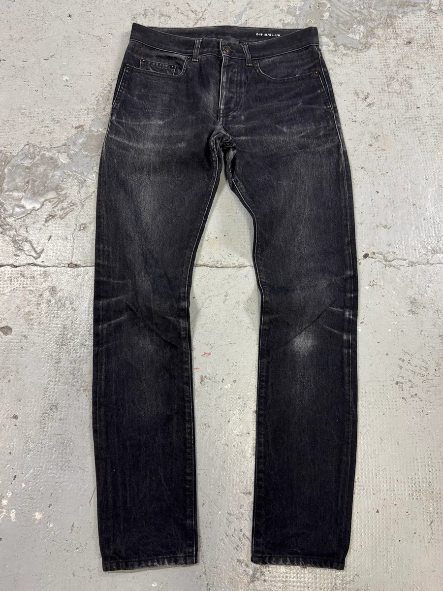 SS2019 Saint Laurent Dark Grey Slim Denim Jeans FMBDfSd 0