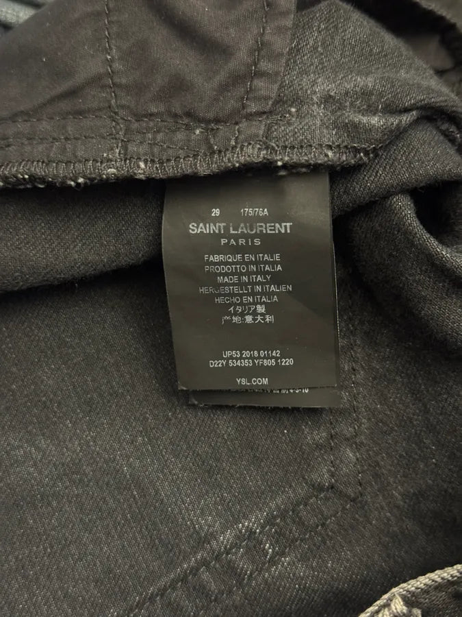 SS2019 Saint Laurent Dark Grey Slim Denim Jeans FMBDfSd 10