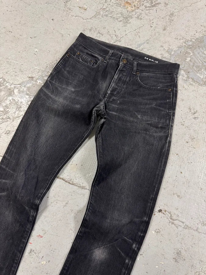 SS2019 Saint Laurent Dark Grey Slim Denim Jeans FMBDfSd 2