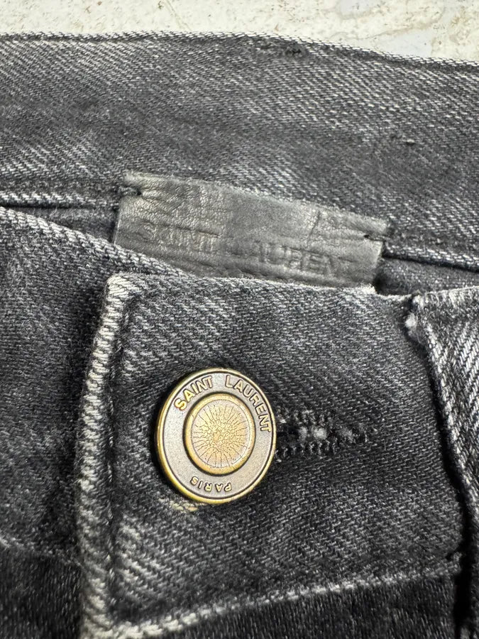 SS2019 Saint Laurent Dark Grey Slim Denim Jeans FMBDfSd 9