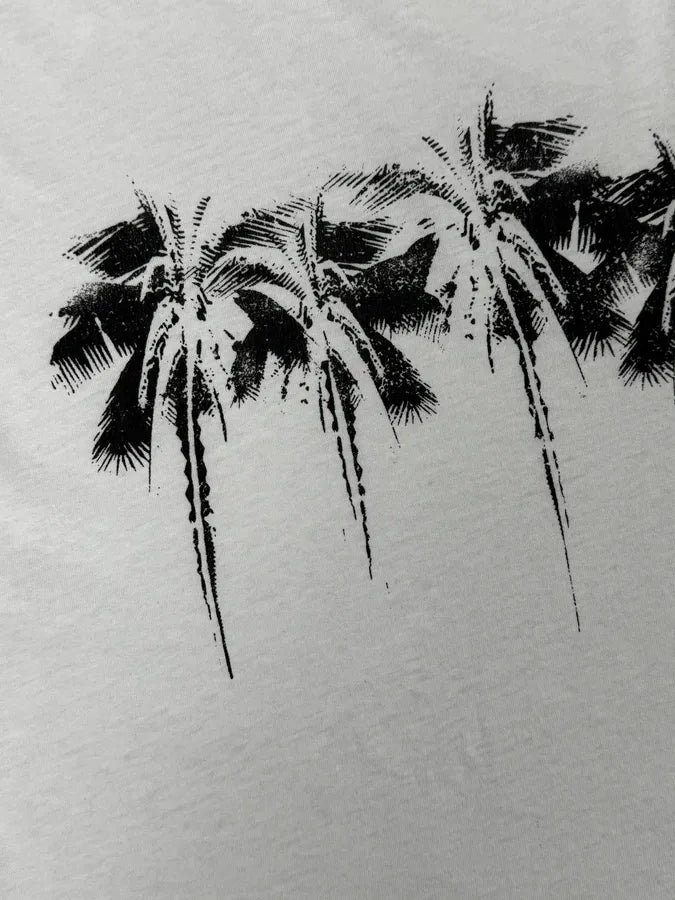 SS2019 Saint Laurent Five Palms Print T-Shirt hobMKVq 7