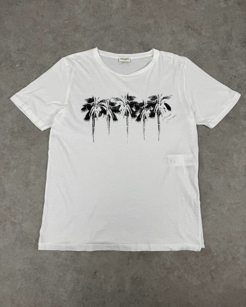 SS2019 Saint Laurent Five Palms Print T-Shirt hobMKVq 0