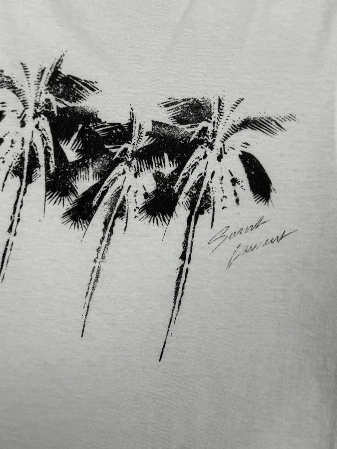 SS2019 Saint Laurent Five Palms Print T-Shirt hobMKVq 6