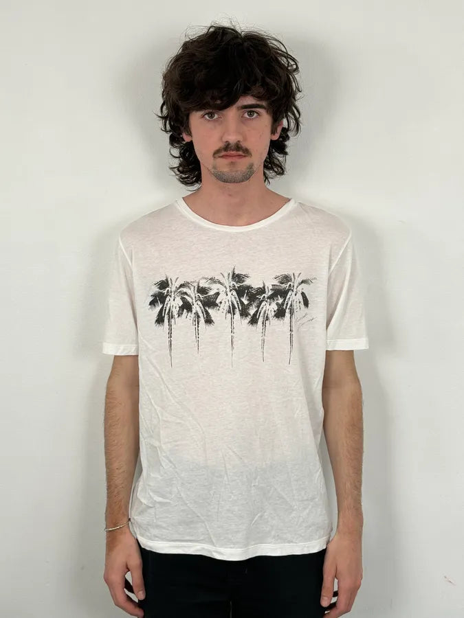 SS2019 Saint Laurent Five Palms Print T-Shirt hobMKVq 1