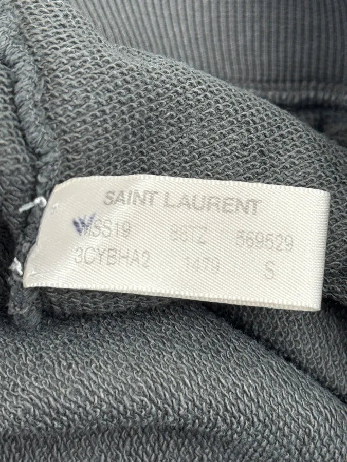 SS2019 Saint Laurent Grey Logo Crewneck Sweater vnFrfes 10