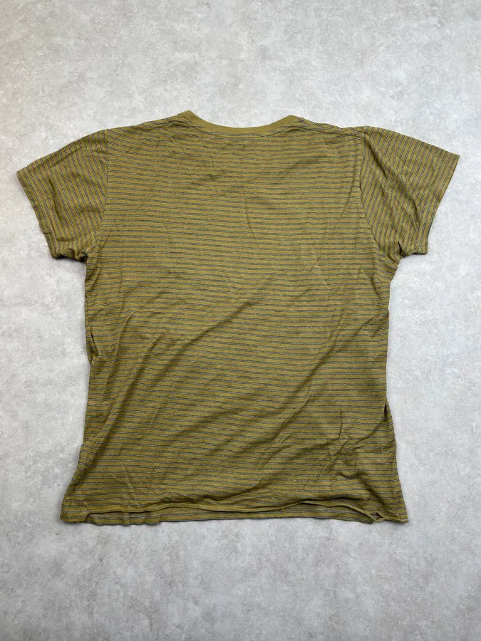 SS2019 Saint Laurent Khaki Striped Star Propaganda T-Shirt JjafeJv 4