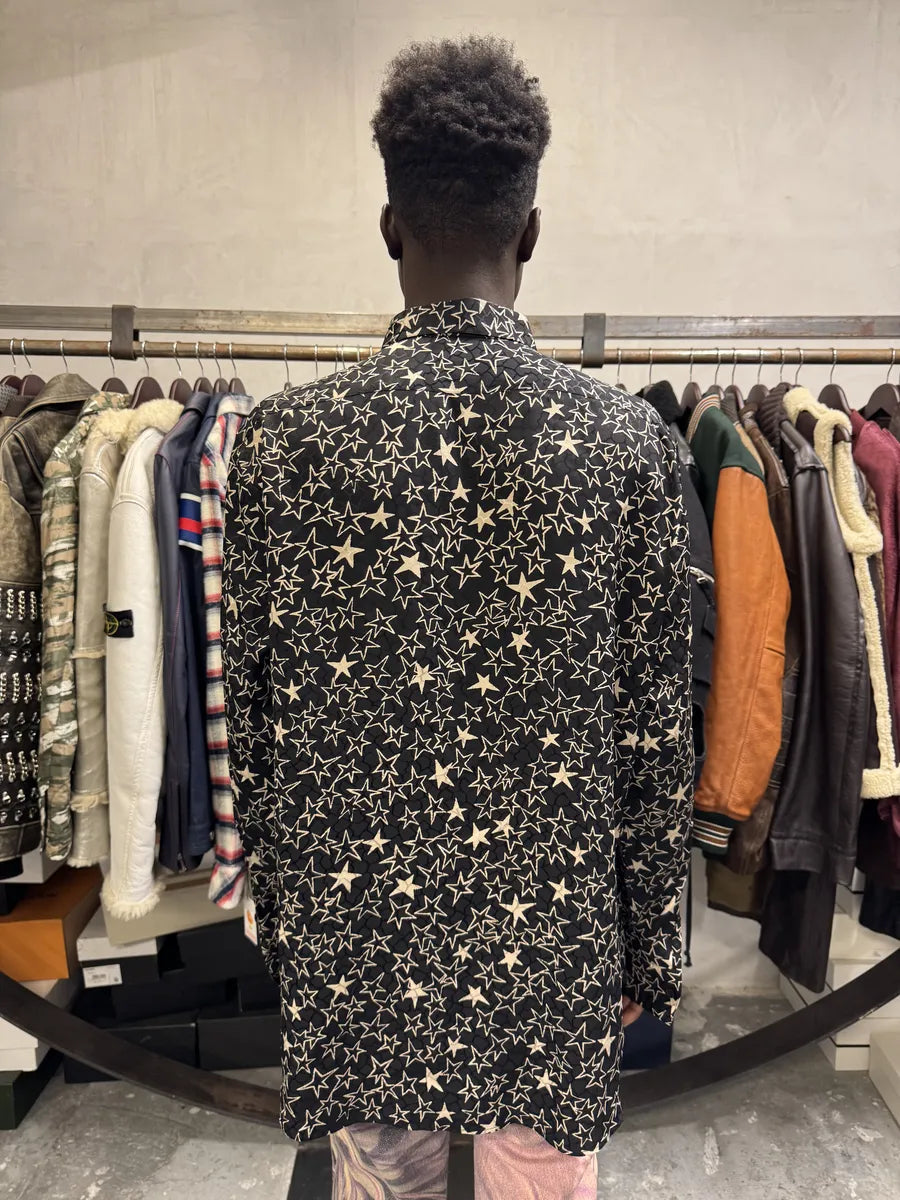 SS2019 Saint Laurent Multiple Stars Black Shirt LymiYbq 2