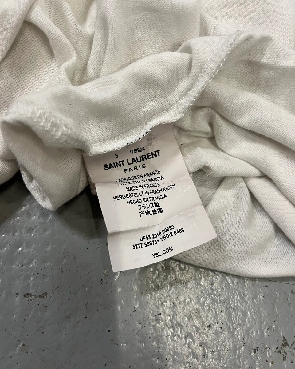 SS2019 Saint Laurent White Far West Cactus T-Shirt xKXOzxN 10