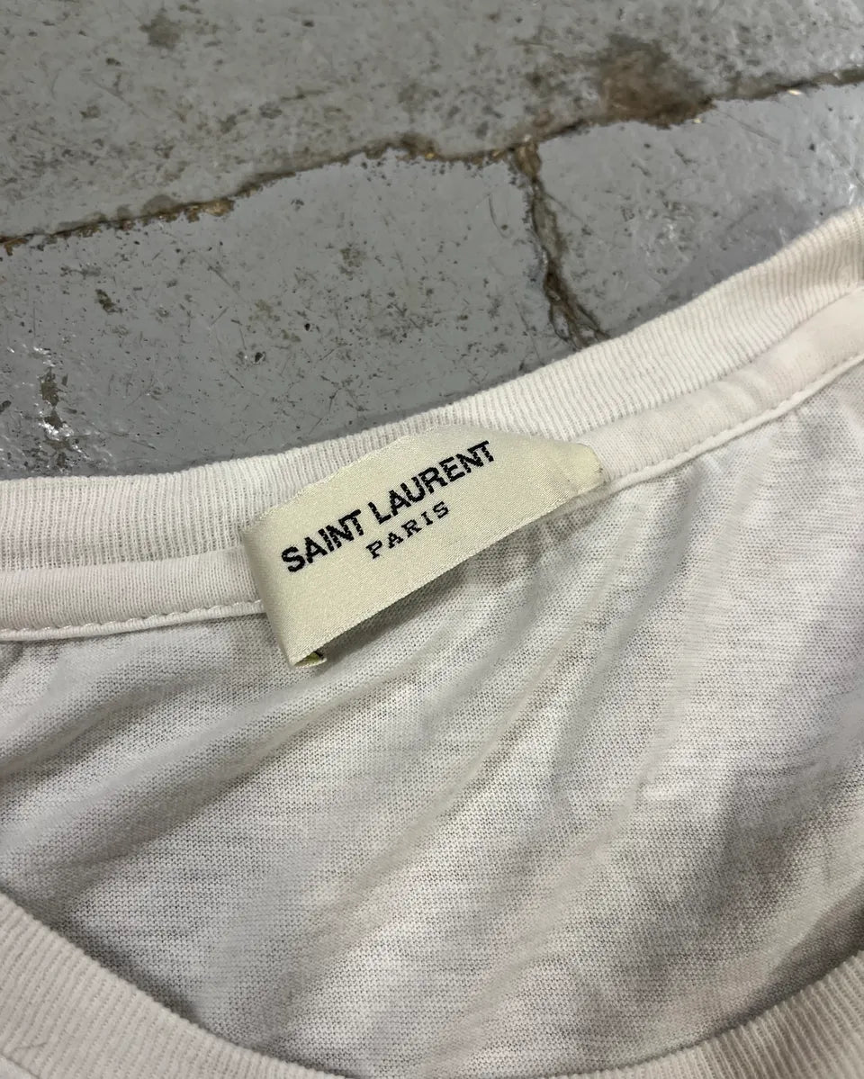 SS2019 Saint Laurent White Far West Cactus T-Shirt xKXOzxN 9