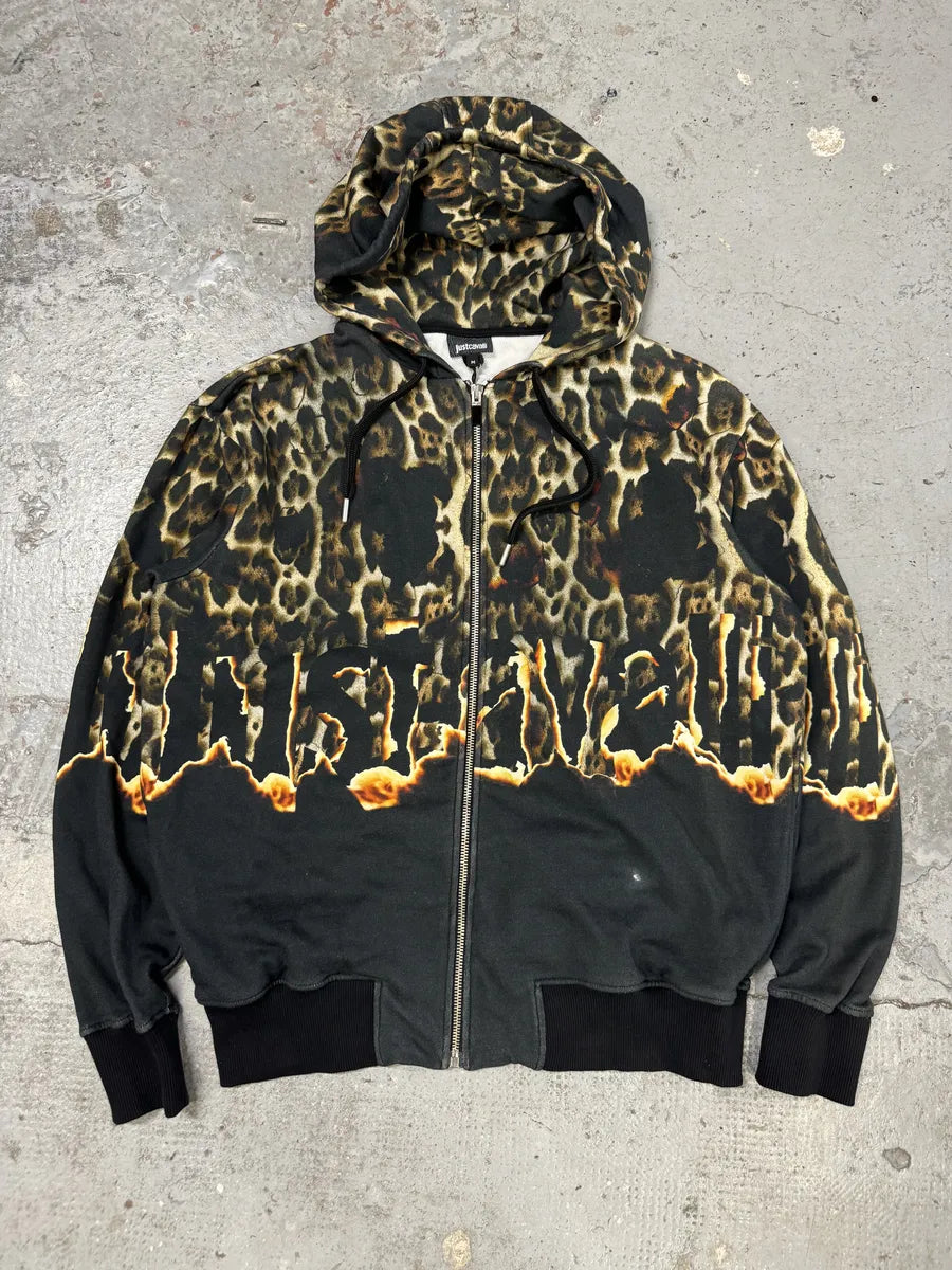 SS2020 Cavalli Black Fire Magma Zip-up Hoodie VFELIQt 0