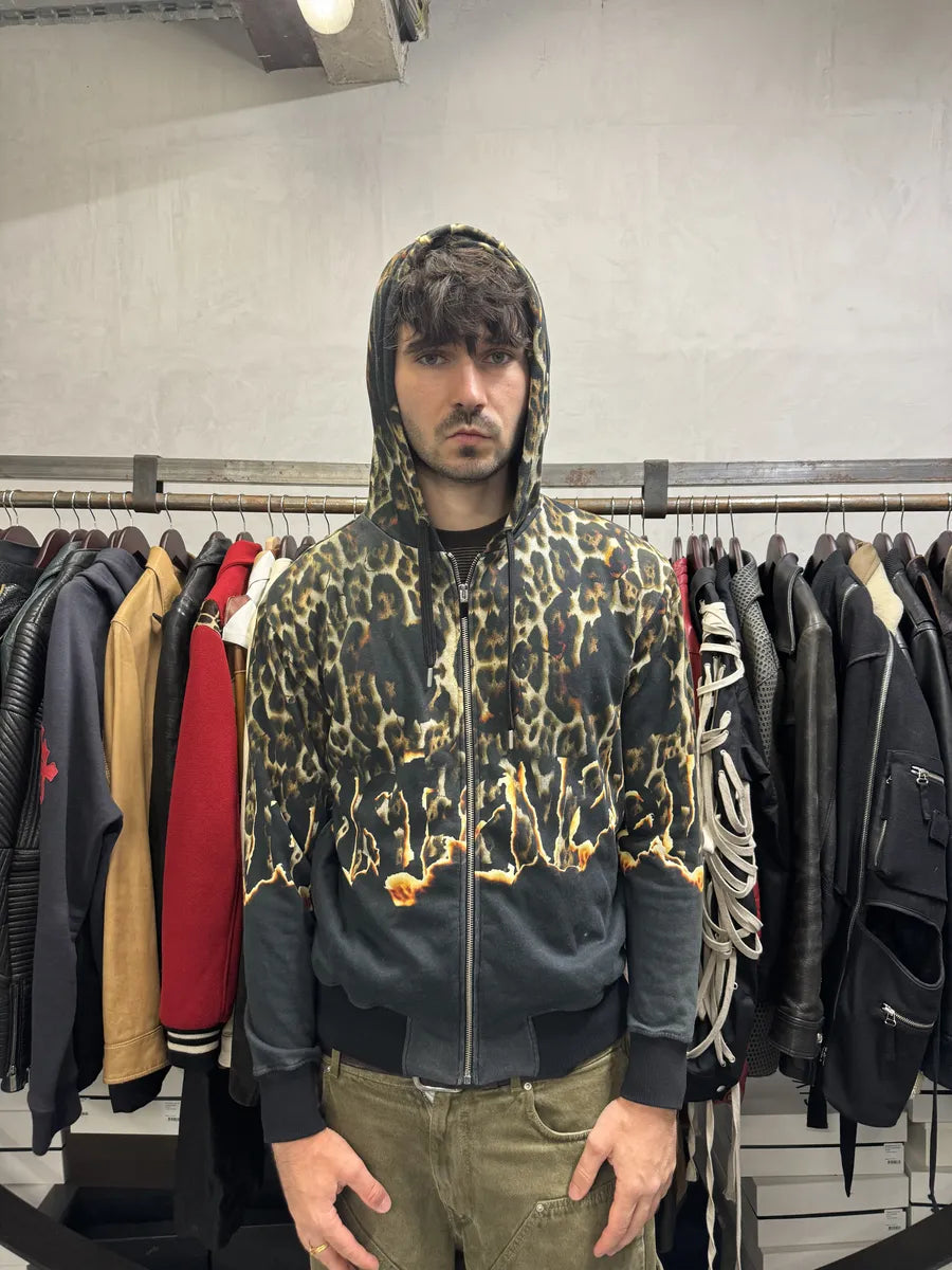 SS2020 Cavalli Black Fire Magma Zip-up Hoodie VFELIQt 2