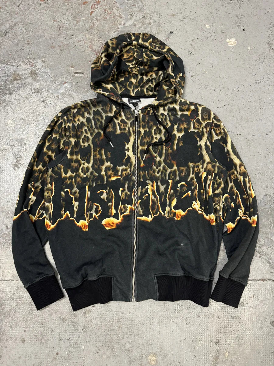 SS2020 Cavalli Black Fire Magma Zip-up Hoodie VFELIQt 4