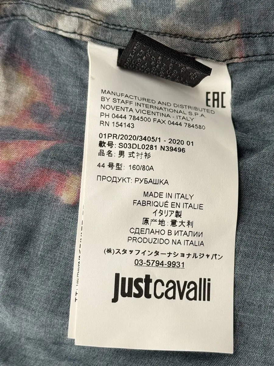 SS2020 Cavalli Black Léopard Fire Magma Shirt XdvIvtE 11