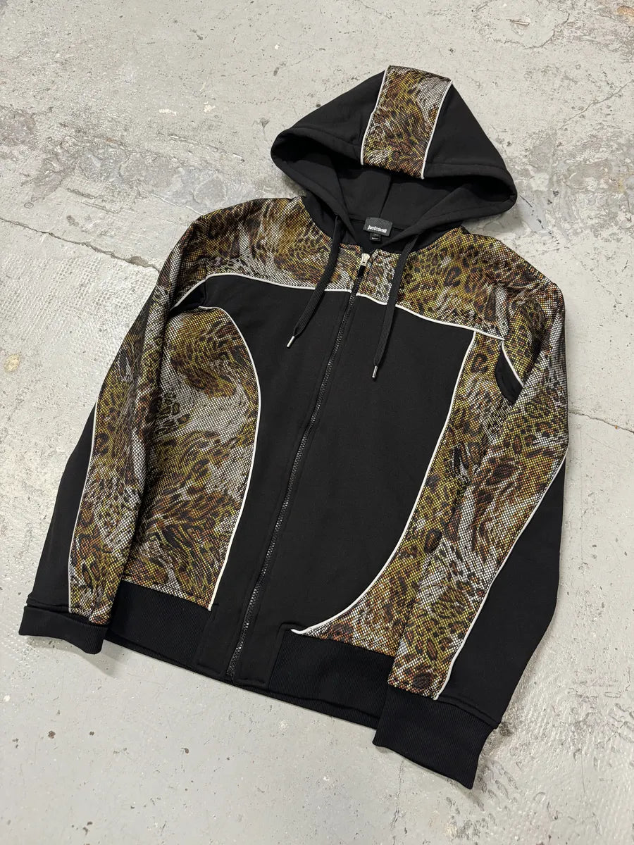 SS2020 Cavalli Leopard Print Black Zip-up Hoodie SMQAXSm 4