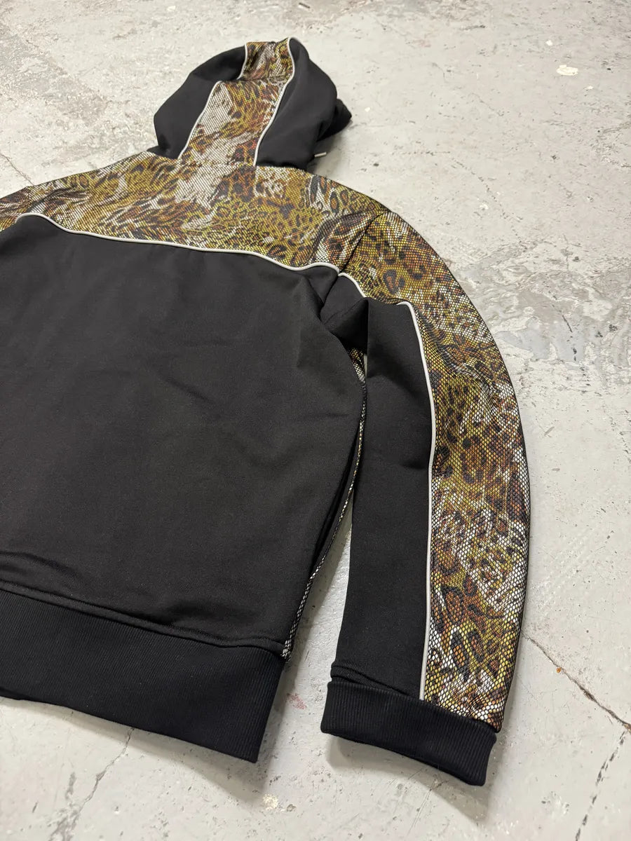 SS2020 Cavalli Leopard Print Black Zip-up Hoodie SMQAXSm 5