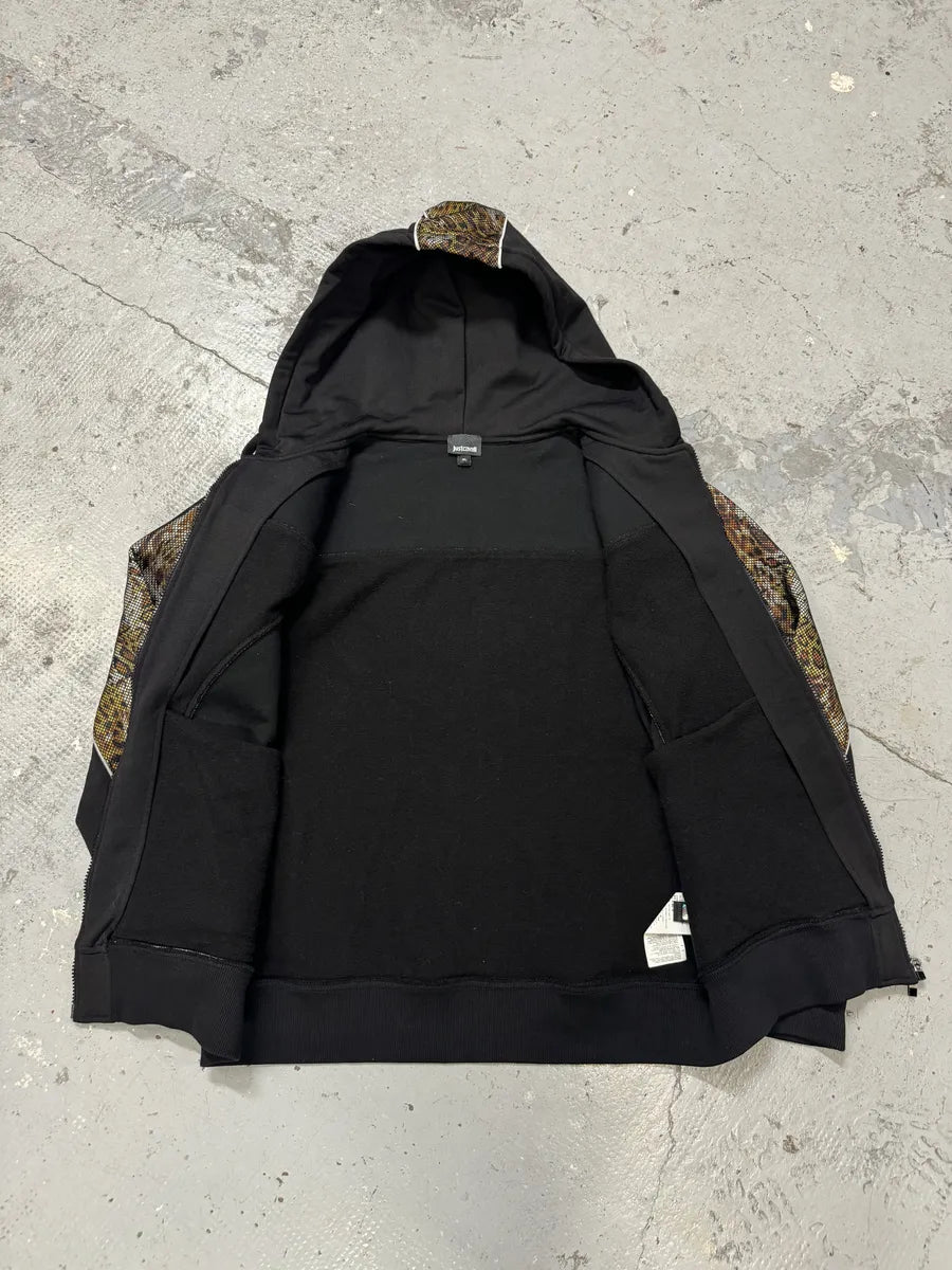 SS2020 Cavalli Leopard Print Black Zip-up Hoodie SMQAXSm 9