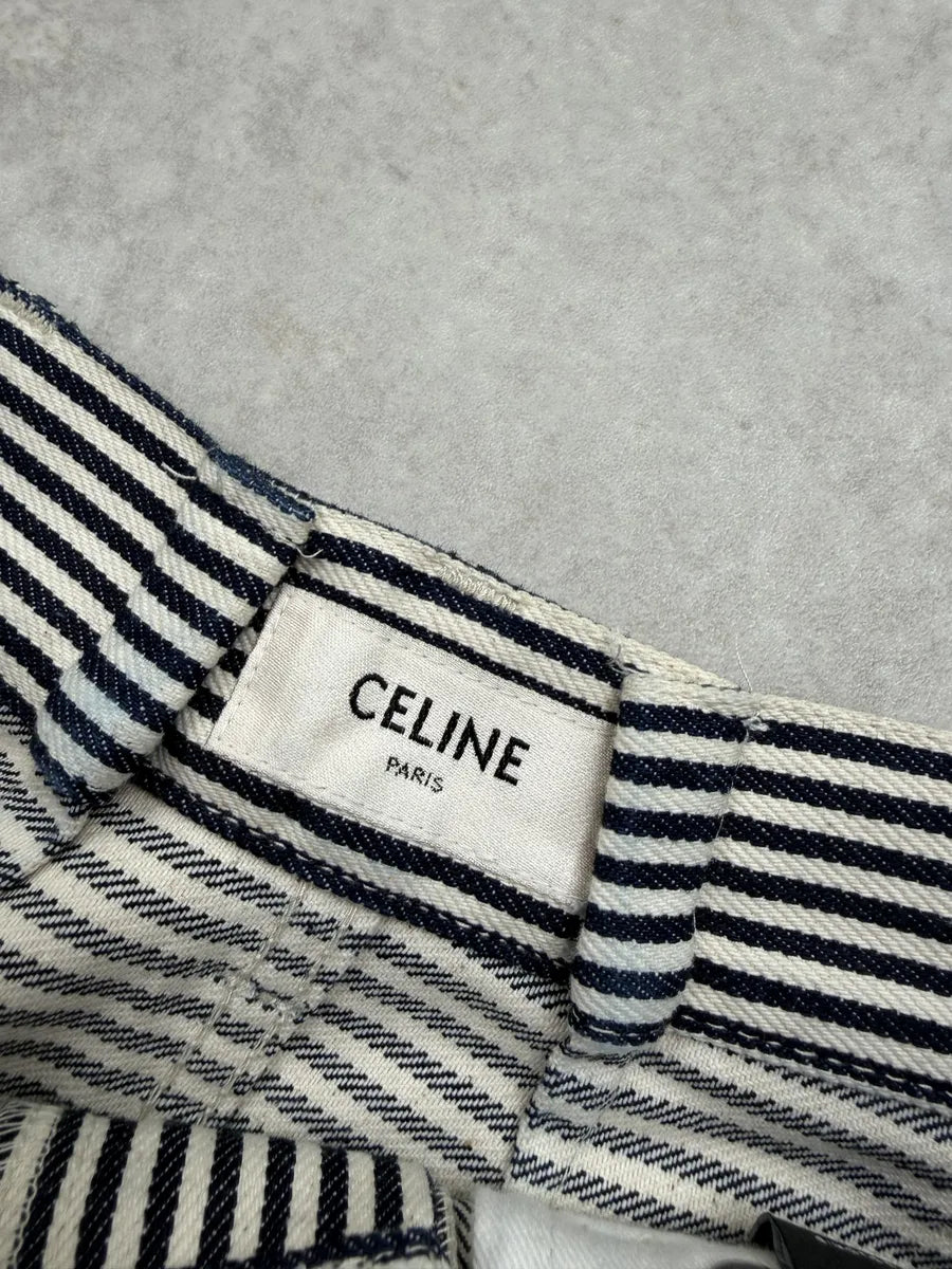 SS2020 Celine Striped Marine & White Pants LrNNMBo 9