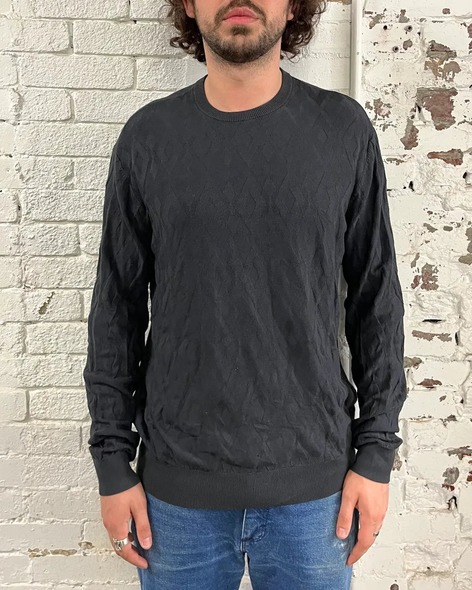 SS2020 Emporio Armani Black Diamond Pattern Sweater EMASatp 1