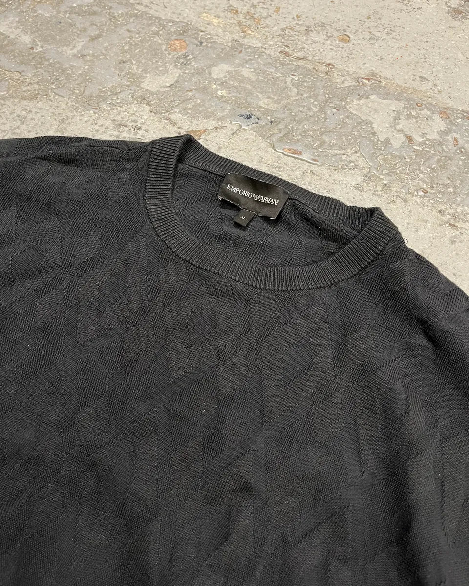 SS2020 Emporio Armani Black Diamond Pattern Sweater EMASatp 4