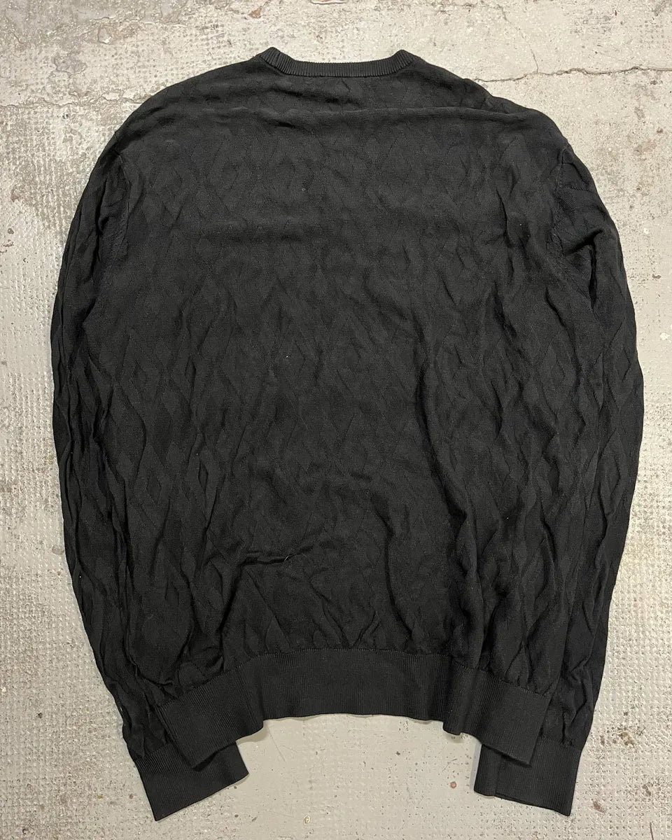 SS2020 Emporio Armani Black Diamond Pattern Sweater EMASatp 6