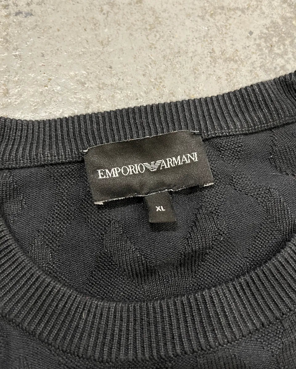 SS2020 Emporio Armani Black Diamond Pattern Sweater EMASatp 7