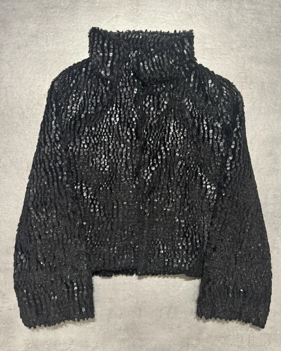 SS2020 Emporio Armani Black Light Plush Jacket kROosrH 0