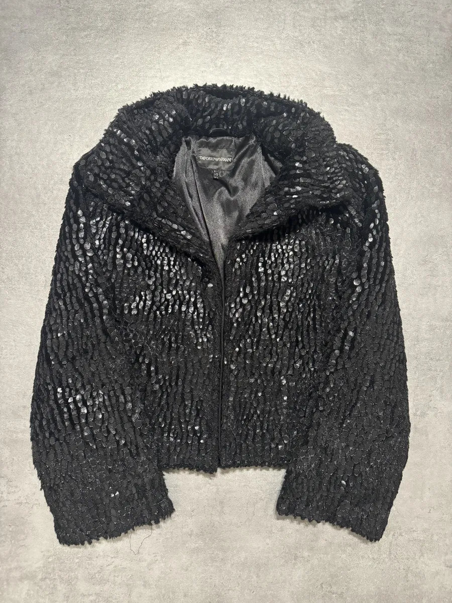 SS2020 Emporio Armani Black Light Plush Jacket kROosrH 2