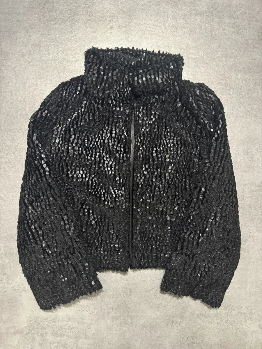 SS2020 Emporio Armani Black Light Plush Jacket kROosrH 3