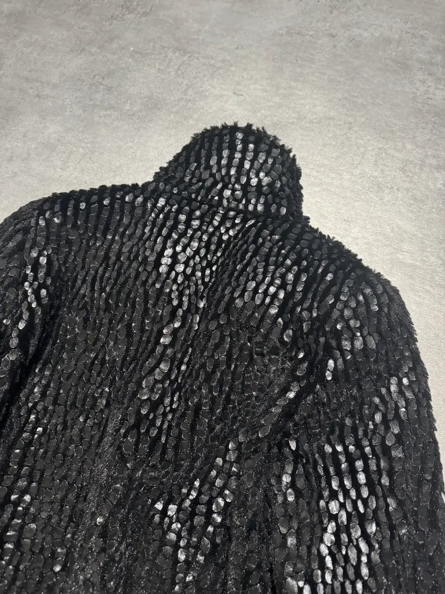 SS2020 Emporio Armani Black Light Plush Jacket kROosrH 8