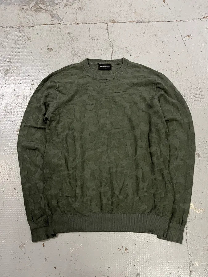 SS2020 Emporio Armani Camo Green Sweater kxBcOmg 0